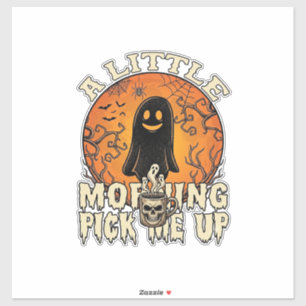 Kleiner Morgen-Pick-Me-Up-Halloween-Geist-Schädel- Aufkleber