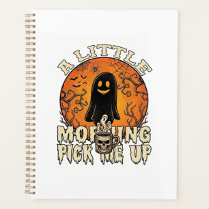 Kleiner Morgen-Pick-Me-Up-Halloween-Geist-Schädel- Planer