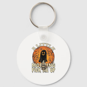 Kleiner Morgen-Pick-Me-Up-Halloween-Geist-Schädel- Schlüsselanhänger