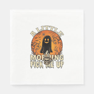 Kleiner Morgen-Pick-Me-Up-Halloween-Geist-Schädel- Serviette