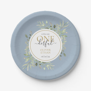 Kleiner Mr. ONEderful First Birthday Boy Blue Pappteller