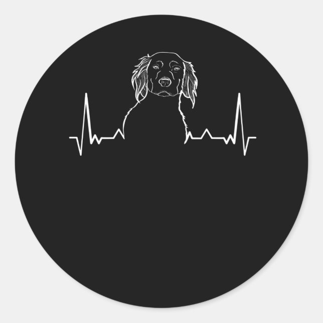 Kleiner Munsterlander Heartbeat Runder Aufkleber (Vorderseite)