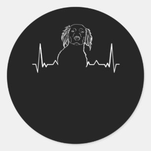 Kleiner Munsterlander Heartbeat Runder Aufkleber