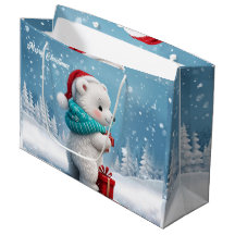 Kleiner niedlicher Babybär mit Weihnachtshut