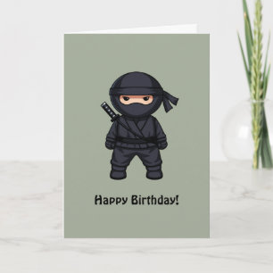 Kleiner Ninja auf Salbeigrün Alles Gute zum Geburt Karte
