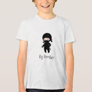 Kleiner Ninja hält Wurfstern - großer Bruder Tri-Blend Shirt