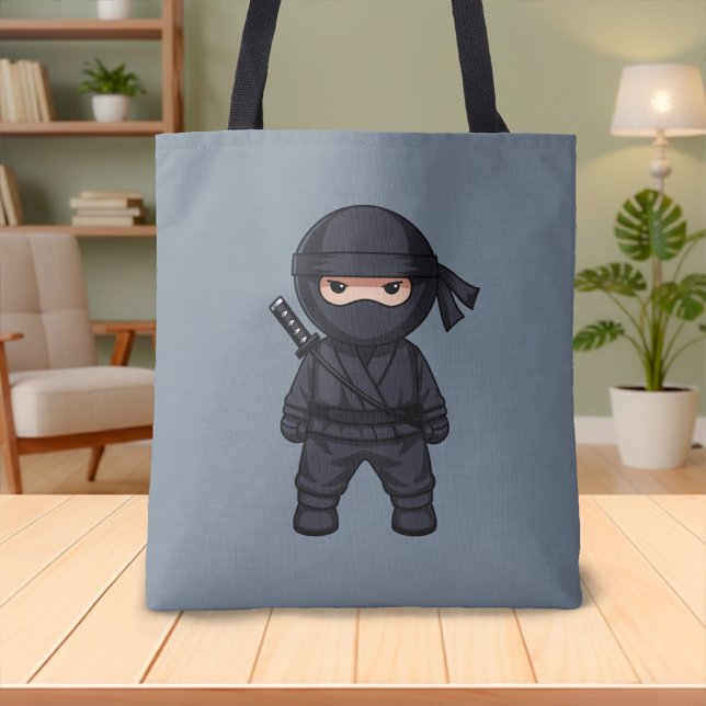 Kleiner Ninja-Krieger auf Grau Tasche (Von Creator hochgeladen)