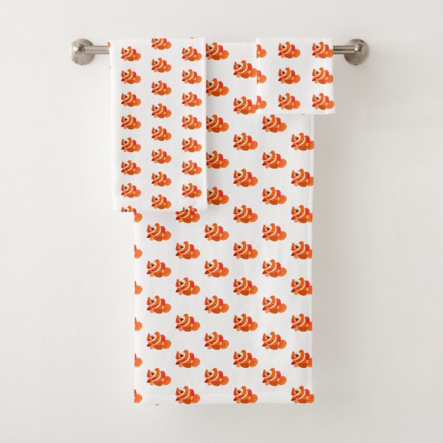 Kleiner Orangenfisch Badhandtuch Set (Insitu)