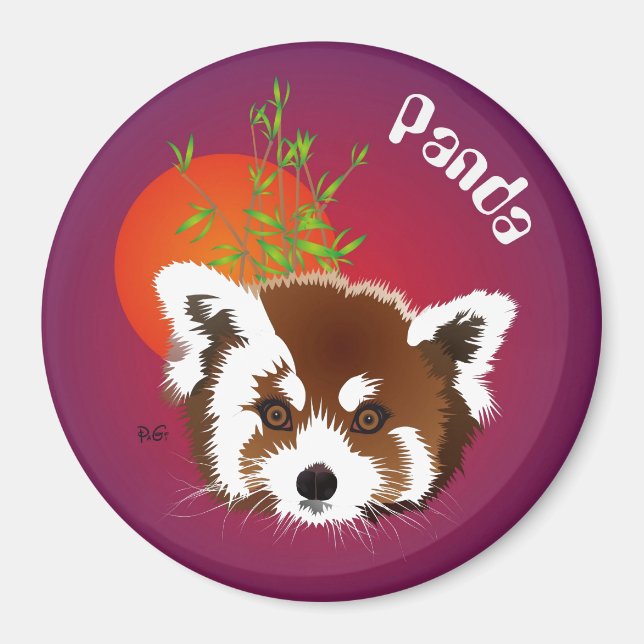 Kleiner Panda (Ailurus fulgens) Magnet (Vorne)