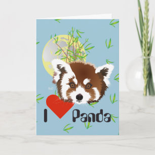 Kleiner Panda (Ailurus fulgens) mit Spruch Dankeskarte