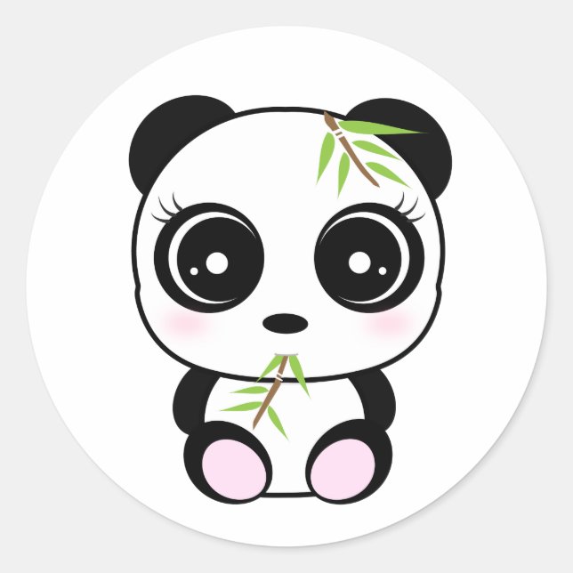 Kleiner Panda, der isst *Panda Pocket* Runder Aufkleber (Vorderseite)