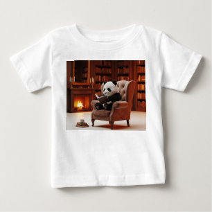 Kleiner Panda liest in gemütlicher Bibliothek Baby T-shirt