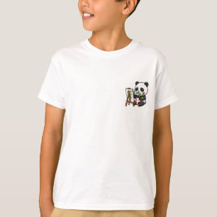 Kleiner Panda malt eine Leinwand Kinder T-Shirt