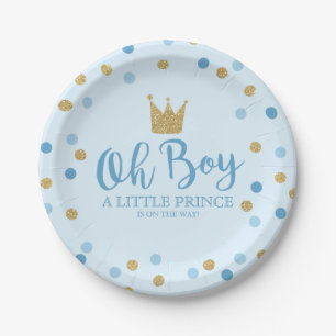 Kleiner Pappteller 7" Prinz-Babyparty