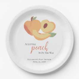 Kleiner Peach ist auf dem Weg Baby Dusche Niedlich Pappteller