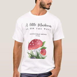 Kleiner Pilz ist auf dem Weg Baby Dusche Invitati T-Shirt