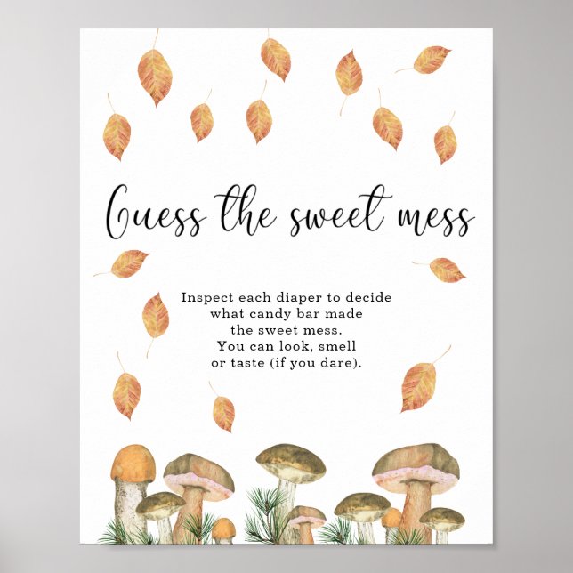 Kleiner Pilz - raten Sie mal, die süße Babydusche Poster (Vorne)