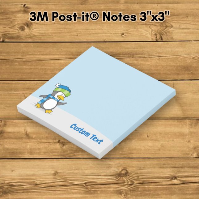 Kleiner Pinguin auf Schneeplätzen laufen Post-it Klebezettel (Von Creator hochgeladen)
