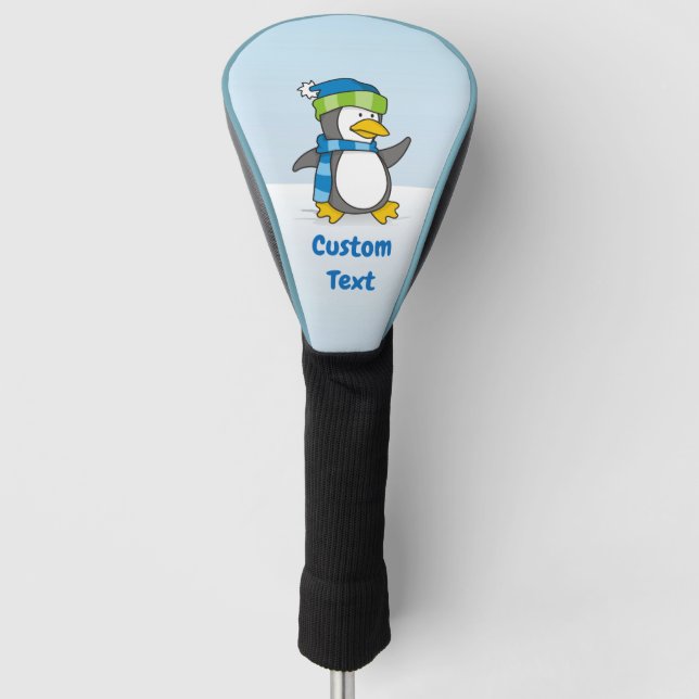 Kleiner Pinguin, der auf der Schneegolfdecke läuft Golf Headcover (Vorderseite)
