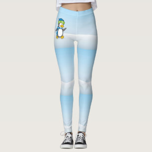Kleiner Pinguin, der auf Schnee geht Leggings