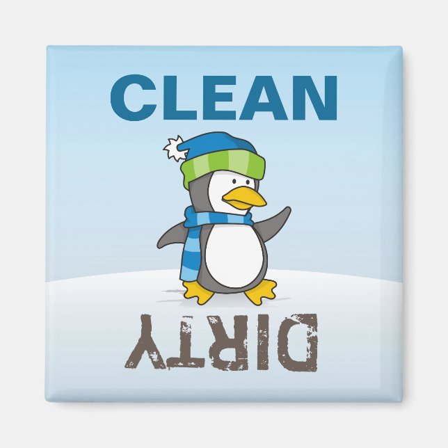 Kleiner Pinguin, der auf Schnee geht Magnet (Vorne)