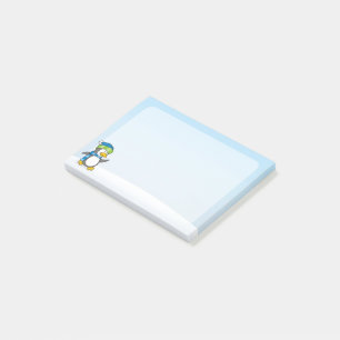 Kleiner Pinguin, der auf Schnee geht Post-it Klebezettel
