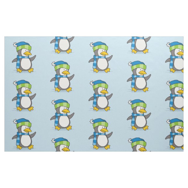 Kleiner Pinguin, der auf Schnee geht Stoff (Fat Quarter (45,7 x 55,9 cm))