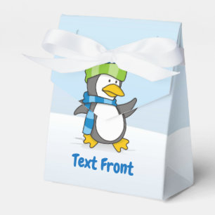 Kleiner Pinguin, der auf Schneebeutel läuft Geschenkschachtel