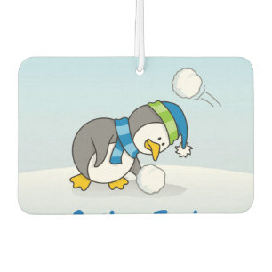 Kleiner Pinguin erhält frische Snowball-Autoluft Autolufterfrischer