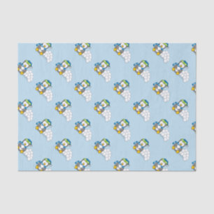 Kleiner Pinguin sitzend mit Snowballs Gewebepapier Seidenpapier