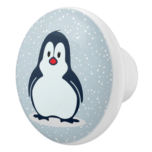Kleiner Pinguin Snowy Design Keramik Knob Keramikknauf (Rechts)