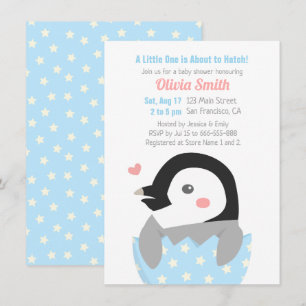 Kleiner Pinguinbaby-Shower, frisch geschlüpft Einladung
