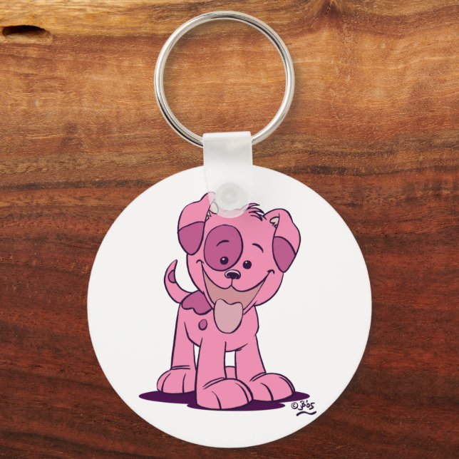 Kleiner Pink-Puppy-Schlüsselanhänger Schlüsselanhänger (Vorderseite)