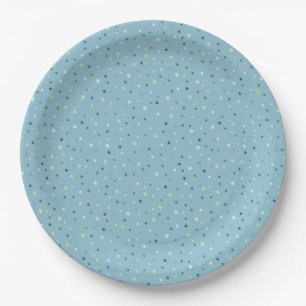 Kleiner Polka ist hellblau. Pappteller