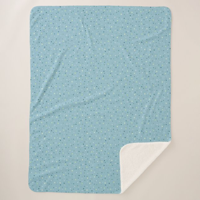 Kleiner Polka ist hellblau. Sherpadecke (Vorderseite)