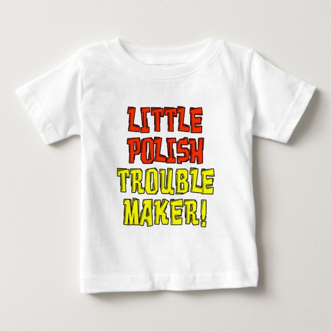 Kleiner polnischer Trouble Maker Baby T-shirt (Vorderseite)