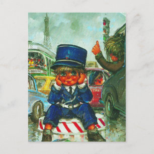 Kleiner Poulbot Gendarme Postkarte
