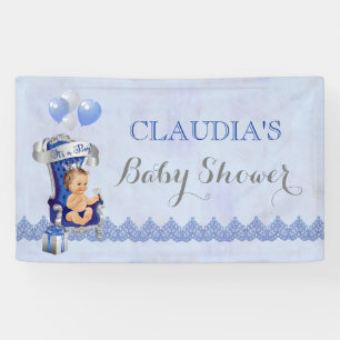 Kleiner Prinz Baby Junge Silberkrone Königlich Bla Banner