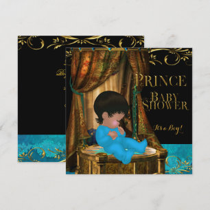 Kleiner Prinz Baby Shower Junge Regent Teal Krone Einladung