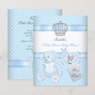 Kleiner Prinz Baby Shower Süßer Junge Spot Bär Einladung