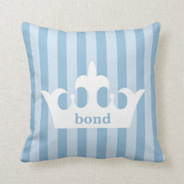 Kleiner Prinz Crown Blue Striped Nursery Kissen