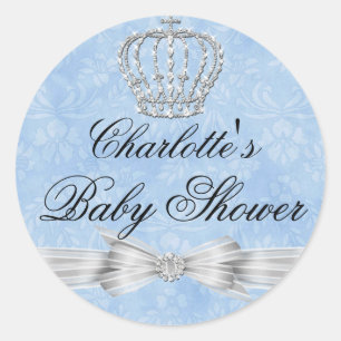 Kleiner Prinz Diamant Krone Baby Shower Aufkleber