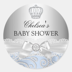 Kleiner Prinz Diamant Krone Baby Shower Aufkleber