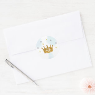 Kleiner Prinz Jungen-Baby-Party Runder Aufkleber