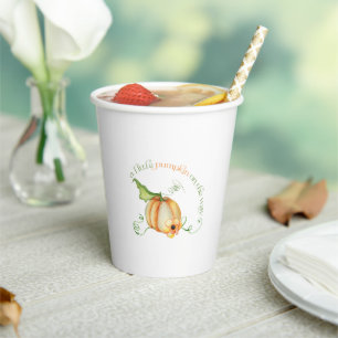 Kleiner Pumpkin auf dem Weg Autumn Baby Shower Pappbecher