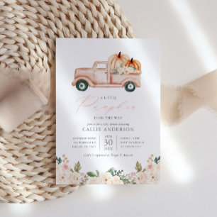 Kleiner Pumpkin auf dem Weg Floral Girl Babydusche Einladung