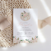 Kleiner Pumpkin auf dem Weg Floral Girl Babydusche