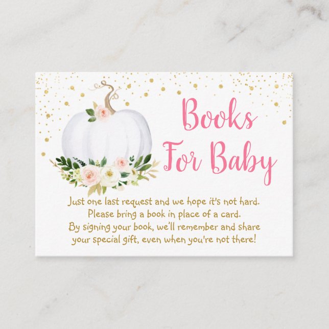 Kleiner Pumpkin Pink Gold Baby Shower Buy Anfrage Begleitkarte (Vorderseite)