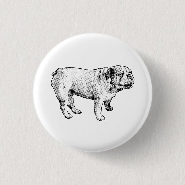 kleiner Punkt Freude, Bulldogge Button (Vorderseite)