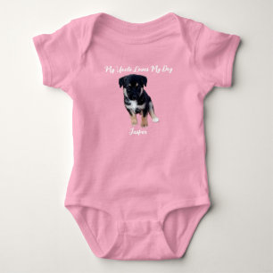 Kleiner Pup's Pal: Personalisierter Hund Foto Baby Strampler